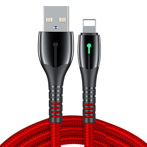 Charger USB Data Cable Charging Cord D23 for Apple iPhone 14 Plus Red