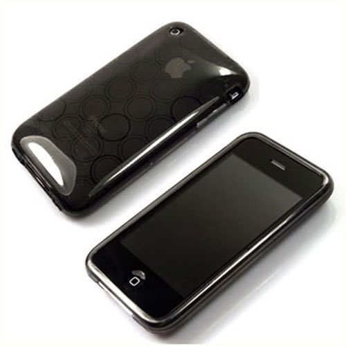 Circle Transparent Gel Soft Case for Apple iPhone 3G 3GS Gray