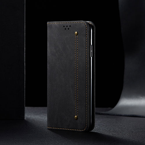 Cloth Case Stands Flip Cover B01S for Samsung Galaxy M11 Black