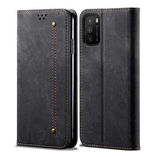 Cloth Case Stands Flip Cover B01S for Xiaomi Poco M3 Black