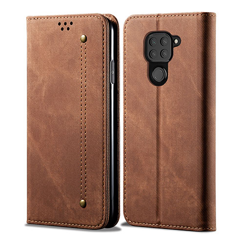 Cloth Case Stands Flip Cover B01S for Xiaomi Redmi Note 9 Brown