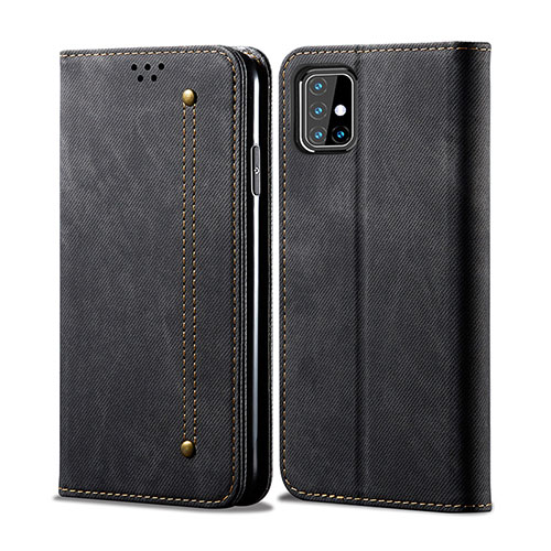 Cloth Case Stands Flip Cover B02S for Samsung Galaxy M31s Black