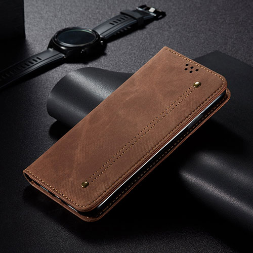 Cloth Case Stands Flip Cover B02S for Samsung Galaxy S21 5G Brown