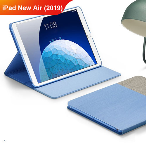 Cloth Case Stands Flip Cover for Apple iPad Air 3 Sky Blue