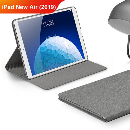 Cloth Case Stands Flip Cover for Apple iPad New Air (2019) 10.5 Gray