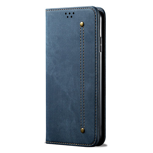 Cloth Case Stands Flip Cover for Huawei Honor 30 Blue