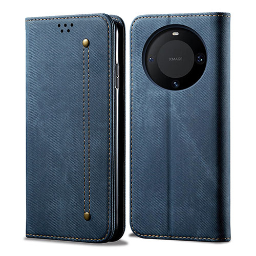 Cloth Case Stands Flip Cover for Huawei Mate 60 Pro+ Plus Blue