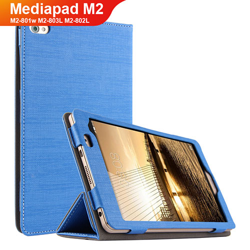 Cloth Case Stands Flip Cover for Huawei Mediapad M2 8 M2-801w M2-803L M2-802L Blue