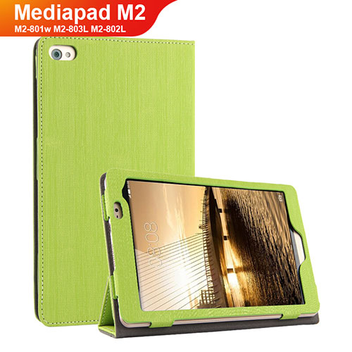 Cloth Case Stands Flip Cover for Huawei Mediapad M2 8 M2-801w M2-803L M2-802L Green