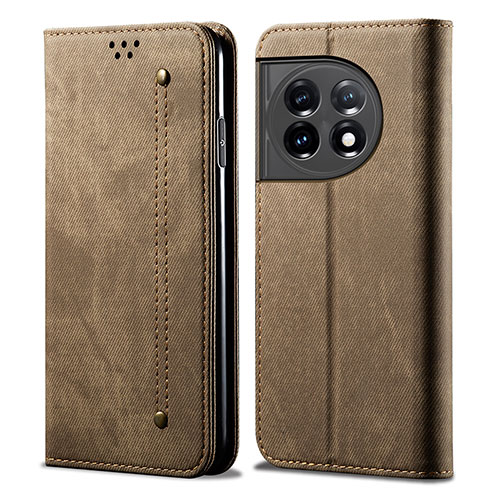 Cloth Case Stands Flip Cover for OnePlus 11R 5G Khaki