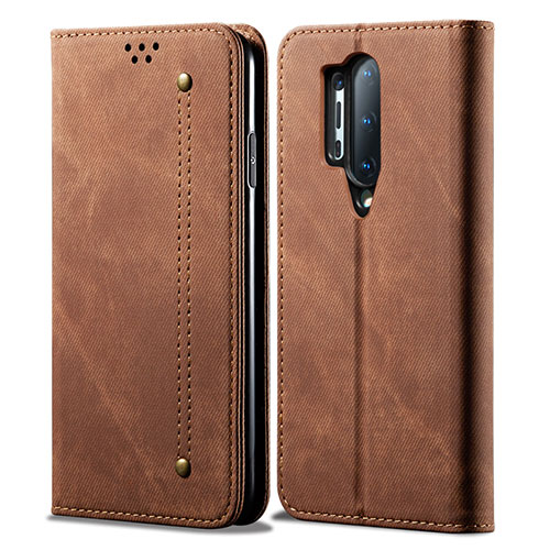 Cloth Case Stands Flip Cover for OnePlus 8 Pro Brown
