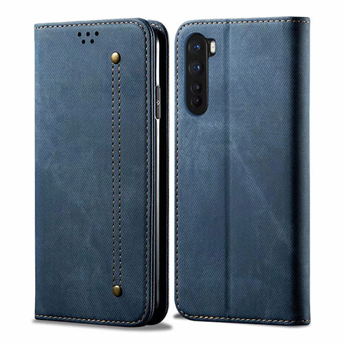 Cloth Case Stands Flip Cover for OnePlus Nord Blue