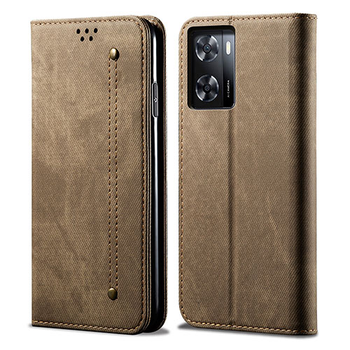 Cloth Case Stands Flip Cover for OnePlus Nord N300 5G Khaki