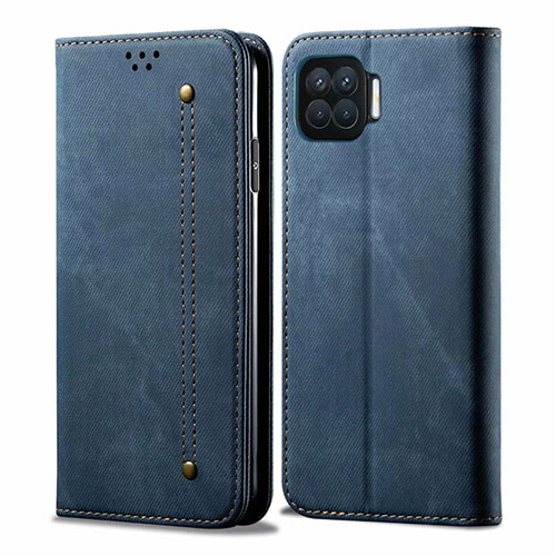 Cloth Case Stands Flip Cover for Oppo A73 (2020) Blue