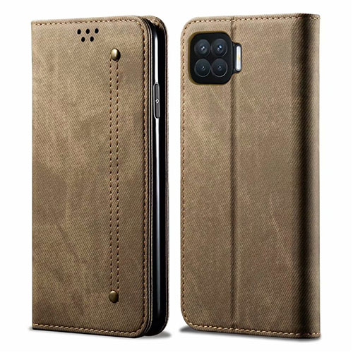 Cloth Case Stands Flip Cover for Oppo A73 (2020) Khaki