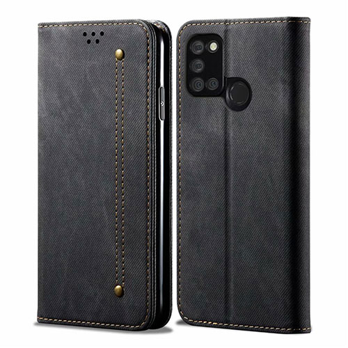 Cloth Case Stands Flip Cover for Realme 7i Black