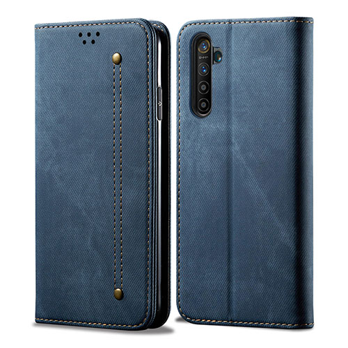 Cloth Case Stands Flip Cover for Realme X50 Pro 5G Blue