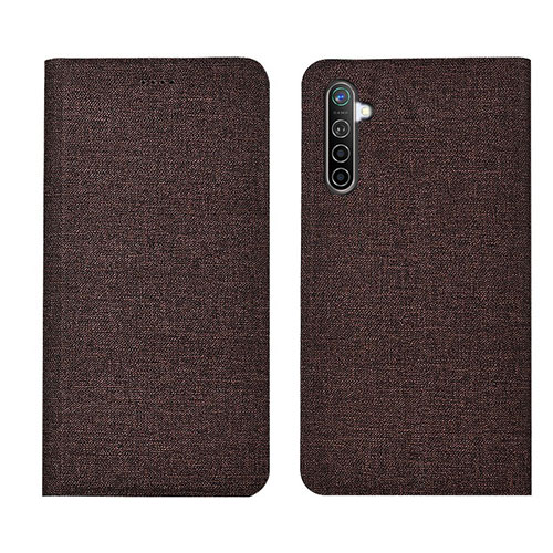 Cloth Case Stands Flip Cover for Realme XT Brown