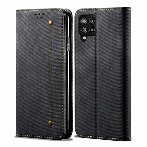 Cloth Case Stands Flip Cover for Samsung Galaxy A42 5G Black