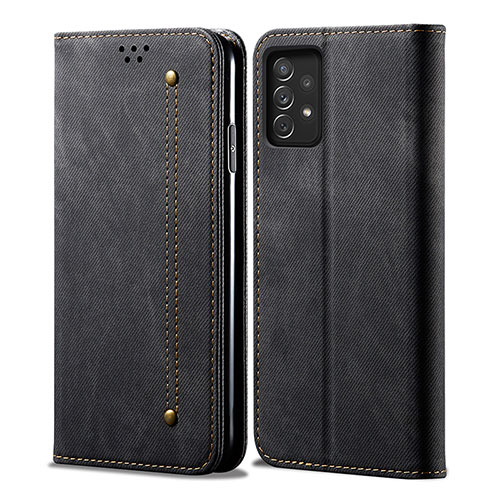Cloth Case Stands Flip Cover for Samsung Galaxy A52 5G Black