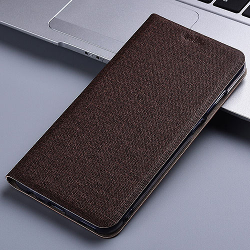 Cloth Case Stands Flip Cover for Samsung Galaxy Note 10 Lite Brown