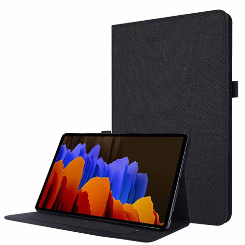 Cloth Case Stands Flip Cover for Samsung Galaxy Tab S7 4G 11 SM-T875 Black