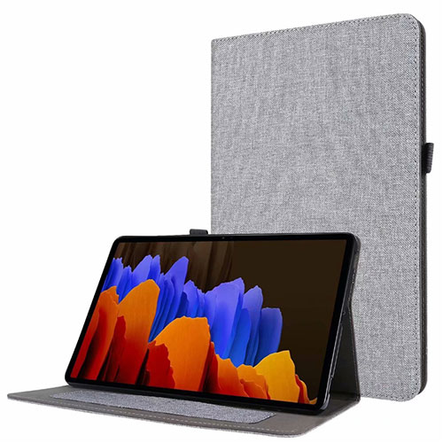 Cloth Case Stands Flip Cover for Samsung Galaxy Tab S7 4G 11 SM-T875 Gray