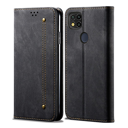 Cloth Case Stands Flip Cover for Xiaomi Redmi 9C Black