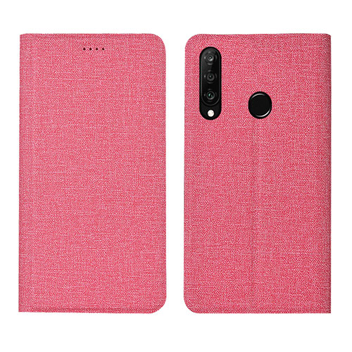 Cloth Case Stands Flip Cover H01 for Huawei P30 Lite New Edition Pink