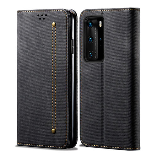 Cloth Case Stands Flip Cover H01 for Huawei P40 Pro Black