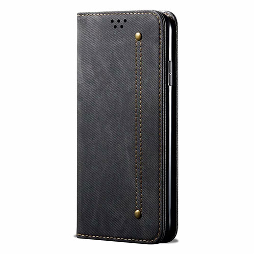 Cloth Case Stands Flip Cover H01 for Oppo A91 Black