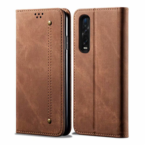 Cloth Case Stands Flip Cover H01 for Oppo Find X2 Pro Brown