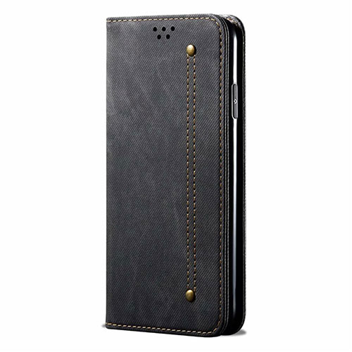Cloth Case Stands Flip Cover H01 for Oppo K7 5G Black