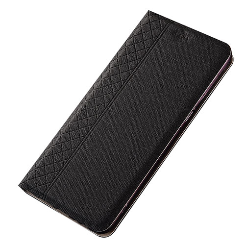 Cloth Case Stands Flip Cover H01 for Samsung Galaxy A70 Black
