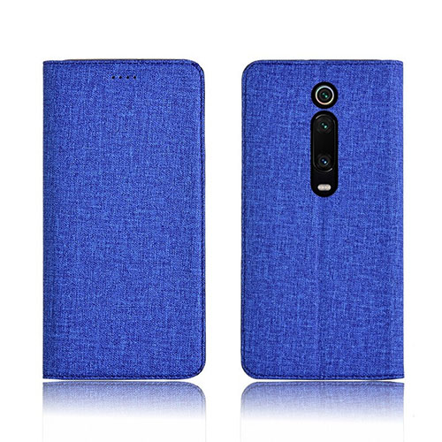 Cloth Case Stands Flip Cover H01 for Xiaomi Mi 9T Blue
