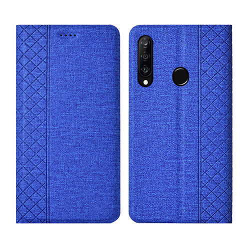 Cloth Case Stands Flip Cover H02 for Huawei Nova 4e Blue