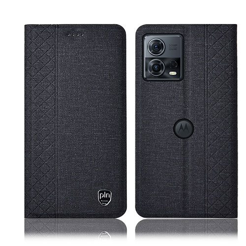 Cloth Case Stands Flip Cover H12P for Motorola Moto Edge 30 Fusion 5G Black
