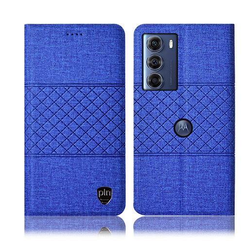 Cloth Case Stands Flip Cover H12P for Motorola Moto Edge S30 5G Blue