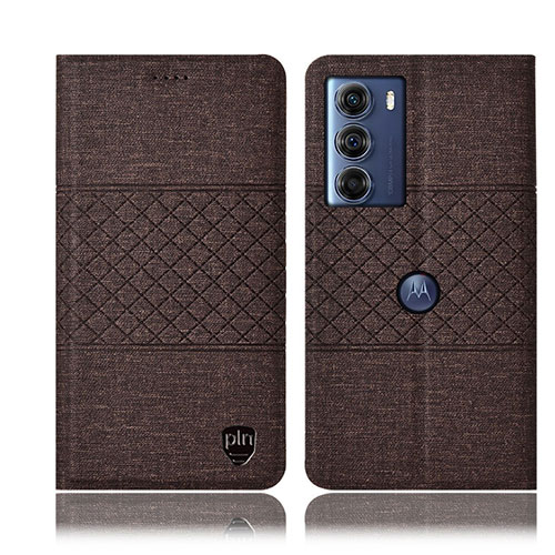 Cloth Case Stands Flip Cover H12P for Motorola Moto G200 5G Brown