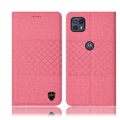 Cloth Case Stands Flip Cover H12P for Motorola Moto G50 5G Pink