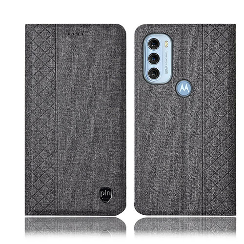 Cloth Case Stands Flip Cover H12P for Motorola Moto G71 5G Gray