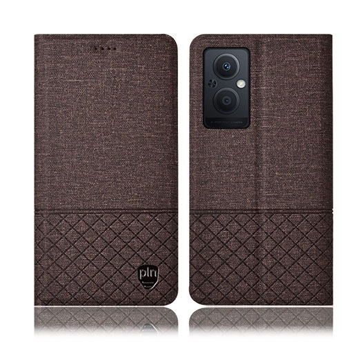 Cloth Case Stands Flip Cover H12P for OnePlus Nord N20 5G Brown