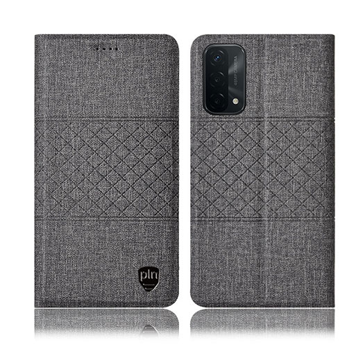 Cloth Case Stands Flip Cover H12P for OnePlus Nord N200 5G Gray