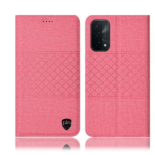 Cloth Case Stands Flip Cover H12P for OnePlus Nord N200 5G Pink