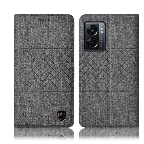 Cloth Case Stands Flip Cover H12P for OnePlus Nord N300 5G Gray