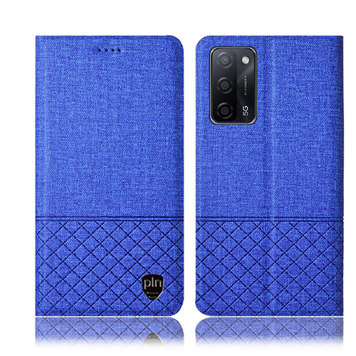 Cloth Case Stands Flip Cover H12P for Oppo A53s 5G Blue