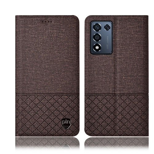 Cloth Case Stands Flip Cover H12P for Oppo K9S 5G Brown