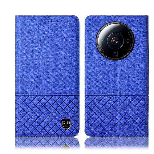 Cloth Case Stands Flip Cover H12P for Xiaomi Mi 12 Ultra 5G Blue
