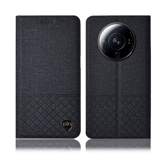 Cloth Case Stands Flip Cover H12P for Xiaomi Mi 12S Ultra 5G Black