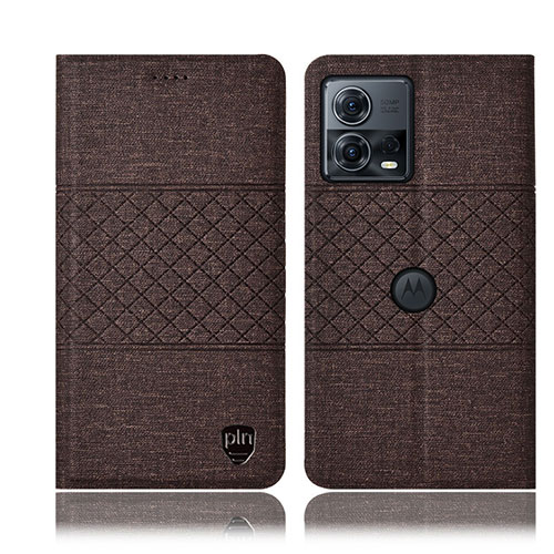Cloth Case Stands Flip Cover H13P for Motorola Moto Edge 30 Fusion 5G Brown